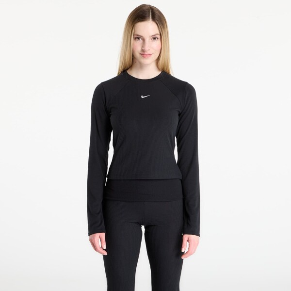 Tričko Nike Sportswear Chill Knit Women's Tight Long-Sleeve Ribbed Top Black/ Sail XS