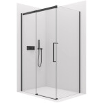 CERANO - Sprchovací kút Lantono L/P - 8 mm - Soft-Close - čierna matná, transparentné sklo - 160x90x195 - posuvný CER-433220