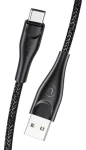 USAMS SJ392 U41 čierna / Dátový kábel / USB-C / opletený / 1 m / 2A (SJ392USB01)