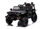 Mamido Mamido Elektrické autíčko OFFROAD čierne 12V Vysoký podvozok, široké sedadlo, Odpružené nápravy, 2,4 GHz Diaľkové ovládanie LED svetlá