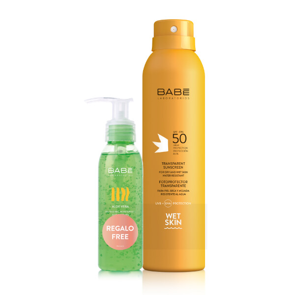 BABÉ Sun opaľovací sprej SPF50 200ml + darček aloe vera gél 90 ml set