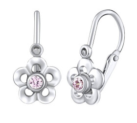 Silvego Strieborné náušnice kvetinky sa Swarovski ® zirkónmi SILVEGOB70164LP