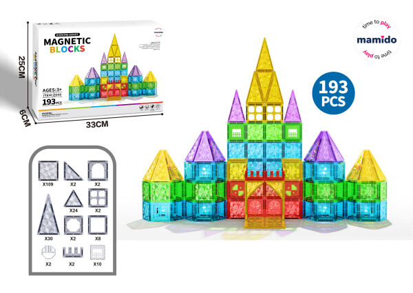 Mamido Mamido Magnetická stavebnica 193 dielov Rainbow XXL
