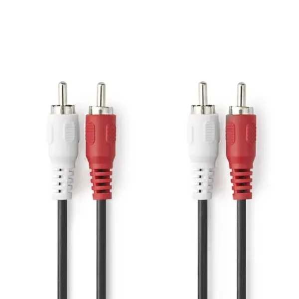 Nedis Stereo Audio kábel 2x RCA (M) - 2x RCA (M) 1.00 m čierna (CAGL24200BK10)