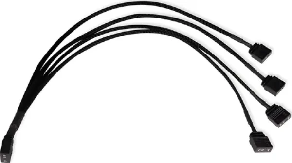 Alphacool Y-Splitter aRGB 3-pin na 4X 3-pin 30cm čierna / Kábel / aRGB rozbočovač / 30 cm (18711)