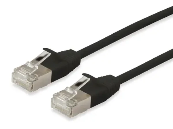 Equip Slim CAT6A čierna / Patch kábel / F/FTP / 2x RJ-45 / 5 m (606127)