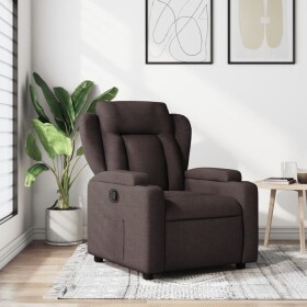 VidaXL vidaXL Fotel rozkładany, tmavoHnedý, obity tkaniną