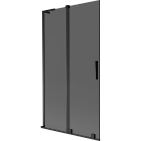 MEXEN/S - Velar L dvojkrídlová posuvná vaňová zástena 100 x 150, grafit, čierna 896-100-003-41-70