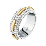 Trussardi Oslnivý bicolor prsteň z ocele Concept TJAYY12012 54 mm