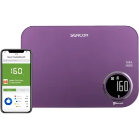 Sencor SKS 7073VT fialová / múdra kuchynská váha / max. 5kg / funkcia TARE / Bluetooth (8590669263172)