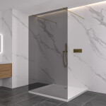 CERANO - Sprchová zástena Walk-in Onyx Duo Ľ/P - 8 mm - hranatá vzpera - zlatá, grafitové sklo - 50x200 CER-8050BD1768