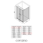 CERANO - Sprchovací kút Antelo L - Ľ/P - 6 mm - chróm, transparentné sklo - 76x90 - otočný CER-666814