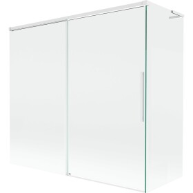 MEXEN/S - Rox L vaňová zástena 2-krídlová posuvná 170 + 70 x 150, transparent, biela 8C9L-170-070-20-00