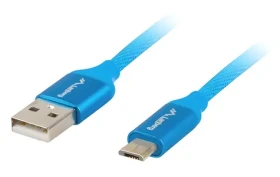 Lanberg USB-A Micro-B QC modrá / Kábel / USB-A (M) - Micro-B (M) / 1.8 m / USB 2.0 (CA-USBM-20CU-0018-BL)