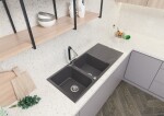DEANTE DEANTE - Andante alabaster - Granitový drez, 2 - bowl s odkvapkávačom ZQN_A213