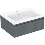 MEXEN/S - Rivel kúpeľňová skrinka 60 cm s umývadlom Otis, 1 šuplík, reliéf, grafit mat/biela mat 91A20-06023-1-BF66-W18M01