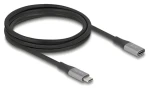 DeLock USB4 Gen 3x2 predlžovací kábel 2m čierna-sivá / USB-C (M) - USB-C (F) / 40 Gbps / USB PD 240 W (81202)