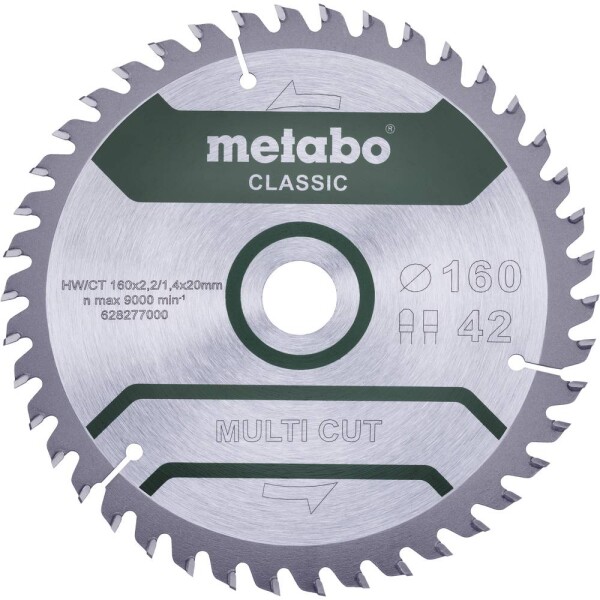 Metabo MULTI CUT CLASSIC 628277000 pílový kotúč 160 x 20 x 1.4 mm Počet zubov (na palec): 42 1 ks; 628277000