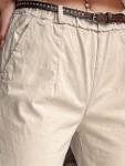 Dámske nohavice chinos s opaskom RELCIX light beige FashionStreet UY2585 L