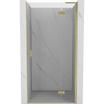 MEXEN/S - Mist-H L sprchové dvere krídlové pravé 85, transparent, zlatá kartáčovaná 8A5L-085-000-55-00-P