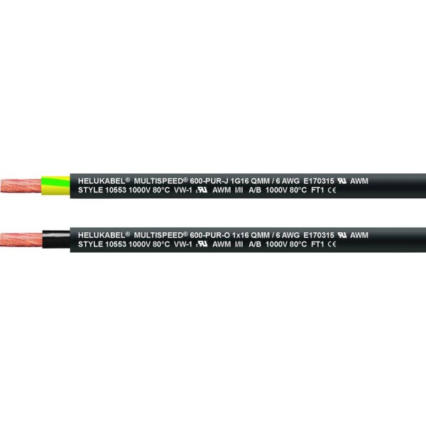 HELU 25893-500 vedenie ťažnej reťaze, MULTISPEED 600, 1 x 50 mm², zelenožltá, 500 m; 25893-500