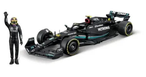 Bburago RACE Formula F1 s figúrkou jazdca - Mercedes- AMG W14 E Performance (2023) #44 Hamilton
