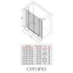 CERANO - Sprchové 2-pantové dvere Marino L/P - 6 mm - čierna matná, transparentné sklo - 178(89+89)x190 CER-543865