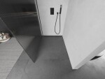 MEXEN/S - Kioto Sprchová zástena WALK-IN 100 x 200, prúžky 8 mm, čierna 800-100-101-70-09