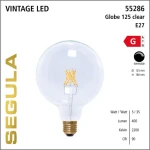 SEGULA LED Globe 125 5W (35W) číra / E27 / 400lm / 2200K / stmievateľné (55286)