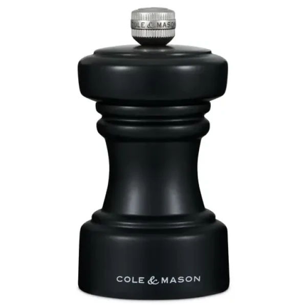 ColeMason Hoxton Mlynček na soľ čierna / výška 10,4 cm / bukové drevo (H233060)