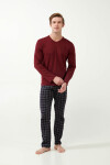 Vamp - Klasické pánske pyžamo 21663 - Vamp bordeaux 4XL