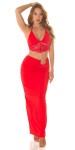 Sexy Koucla Maxi Skirt with Ring detail red L