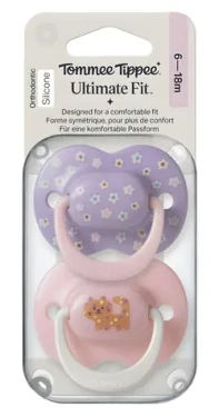Tommee Tippee Cumlík Ultimate Fit Girl 6-18 m / Silikónový / Ortodontický tvar / 2 ks