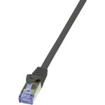 LogiLink CQ4093S RJ45 sieťové káble, prepojovacie káble S/FTP 10.00 m čierna pozlátené kontakty, samozhášavý, s ochranou 1 ks; CQ4093S