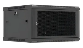 Lanberg nástenný rozvádzač 19" 6U 600×600 čierna / Nástenný rozvádzač / Perforované dvere / Flat pack (WF01-6606-23B)