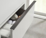 CERANO - Kúpeľňová skrinka Velora - biela matná, úchytka čierna + umývadlo z lit. mramoru Vita - čierna matná - 70x63x46,5 CER-8050BD83984