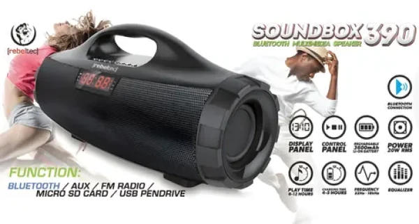 Rebeltec SoundBox 390 / Prenosný reproduktor / Bluetooth (RBLGLO00033)
