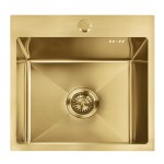 REA - Oceľový drez Leo 40 BRUSH GOLD ZLE-06001