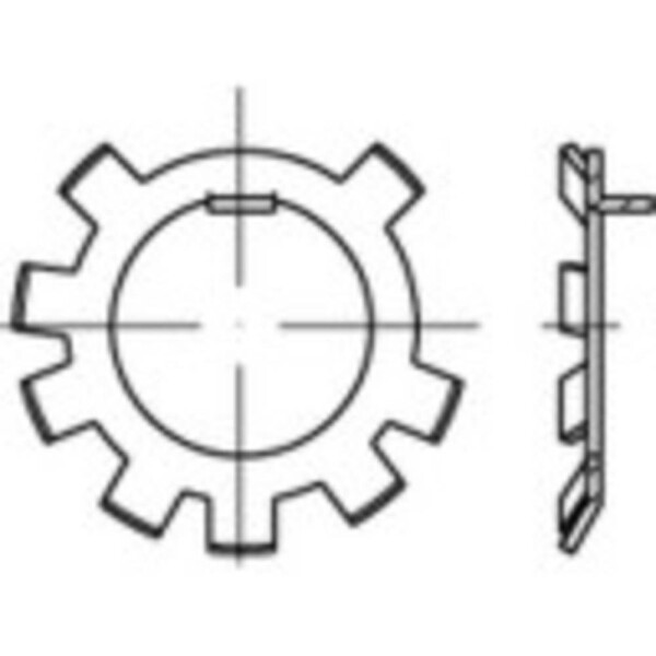 TOOLCRAFT 147191 poistný plech Vnútorný Ø: 53.7 mm DIN 70952 ocel 25 ks; 147191