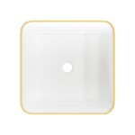 INVENA - Umývadlo na dosku MALAGA 39 cm, biela/zlatá CE-39-013-W