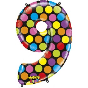 Nafukovací balónik číslo 9 farebný 102 cm extra veľký - Grabo