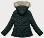 Dámska krátka prešívaná zimná bunda v army farbe J Style (5M3153-136) odstíny zelené L (40)