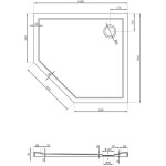 MEXEN - Flow päťboká sprchová vanička slim pravá 100 x 90, čierna mat 46P709010R