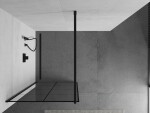 MEXEN/S - KIOTO Sprchová zástena WALK-IN 70x200 cm 8 mm, čierna, čierny vzor 1 800-070-101-70-77