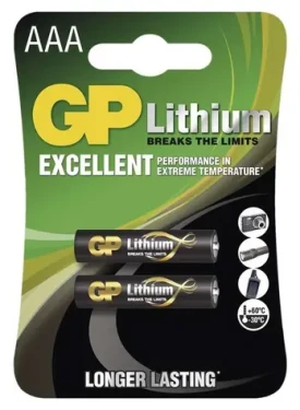 GP Lítiová batéria AAA (FR03) / Batéria / Jednorazová / 1,5 V / 2 ks (1022000412)