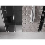 MEXEN/S - Velar L posuvné sprchové dvere 90, grafit, biela 871-090-003-41-20