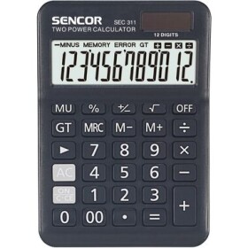 Sencor SEC 311 / Kalkulačka / 12 miestny LCD displej / 1xLR1130 (8590669310371)