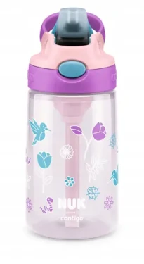 NUK Fľaša na pitie so slamkou 420ml / ružová / od 4 rokov (10255025)