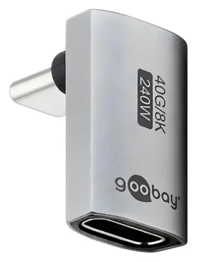 Goobay 74442 / Adaptér USB-C / uhlový 90 ° zvislý / predĺžený / USB4 (74442)