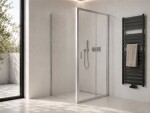 CERANO - Sprchovací kút Varone LINE Ľ/P - 6 mm - chróm, transparentné sklo - 140x90x195 - posuvný CER-DY50514092